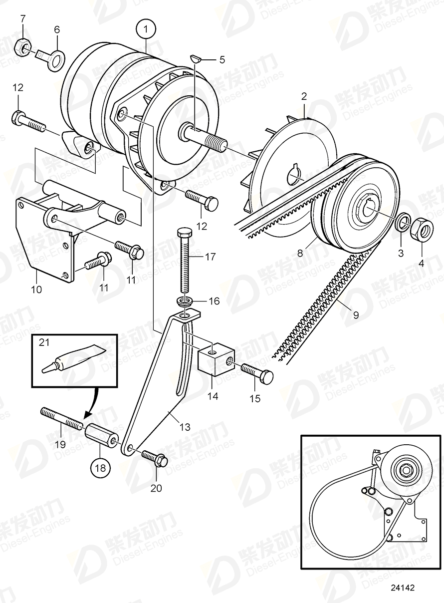 VOLVO Sleeve 21152701 Drawing